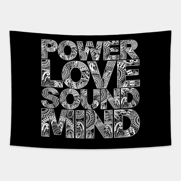 Power Love Sound Mind Tapestry by Church Store