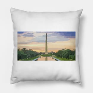 Washington Monument Abstract Painting Pillow