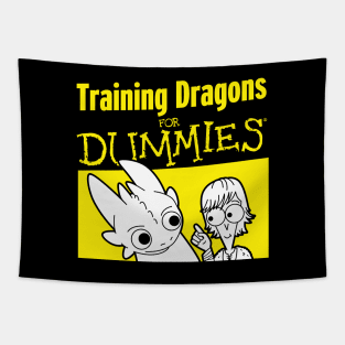 Funny Toothless Dragon Training Book Lover Mashup Parody Tapestry