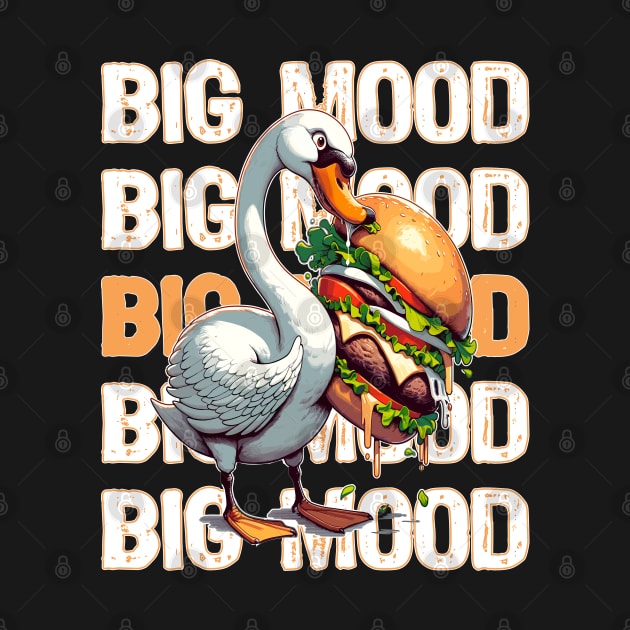 Big Mood Big Food, Swan Craving a Giant Burger by maknatess