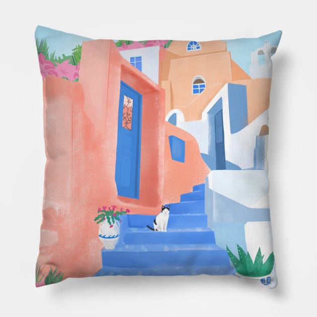 Greece Travel Pillow by Petras