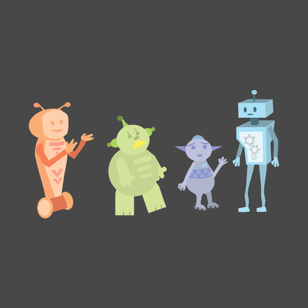 Colourful Bot Squad by joshcooper