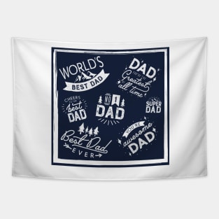 Fathers Day Text Best Father Ever Tapestry