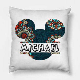 Michael Name With Seamless Pattern Pillow