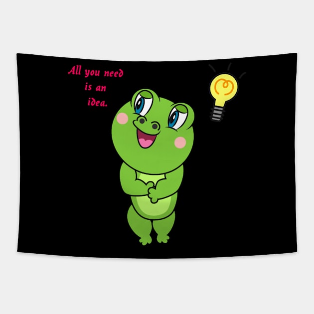 Inventor frog Tapestry by shirtsandmore4you