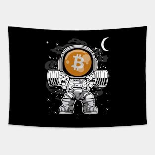 Astronaut Lifting Bitcoin BTC Coin To The Moon Crypto Token Cryptocurrency Blockchain Wallet Birthday Gift For Men Women Kids Tapestry