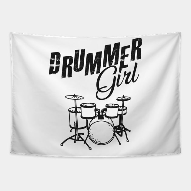 Drummer Girl Tapestry by KC Happy Shop