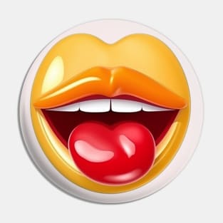 Tongue Out Emoji Sticker - Express Yourself with this Playful Emoticon Pin