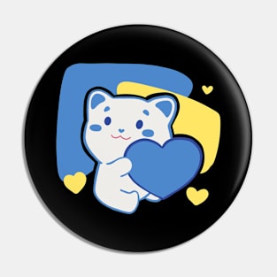 Hearts for cat Pin