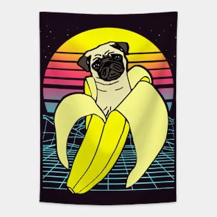 aesthetic banana pug Tapestry