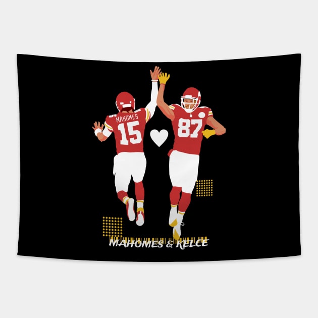 Mahomes & kelce teammate - black Tapestry by Mic jr