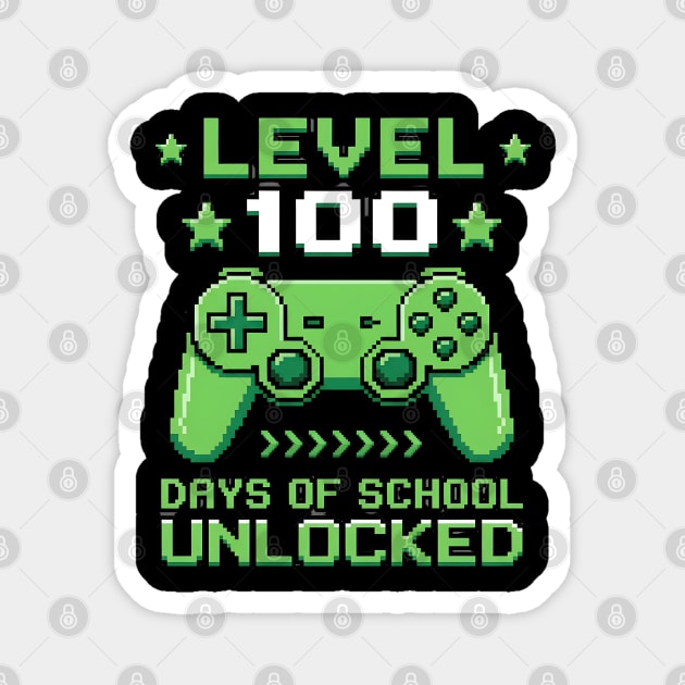 Level 100 Days of School Unlocked Magnet by Creatifly Graphic Tees