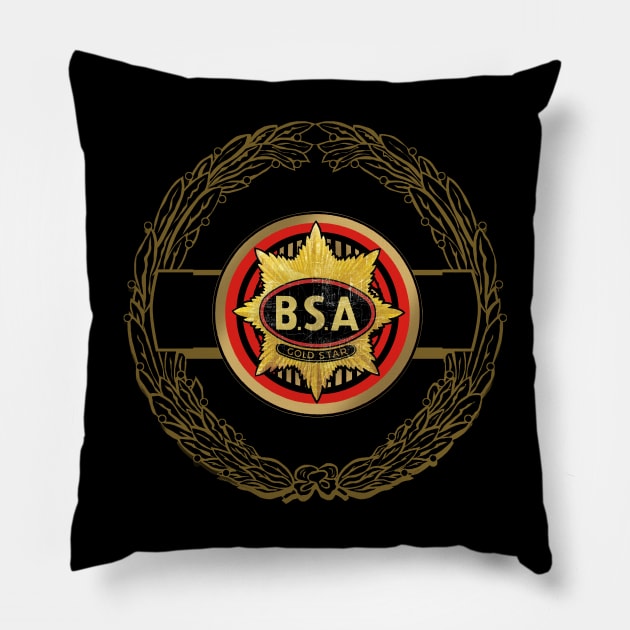 British motorcycle Goldstar Pillow by Midcenturydave