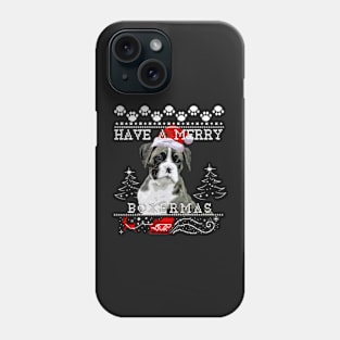 Brindle Boxer Dog Sweater for the Holidays Phone Case