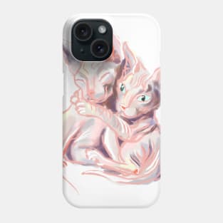 Two sphynx cats, cat lover gift Phone Case