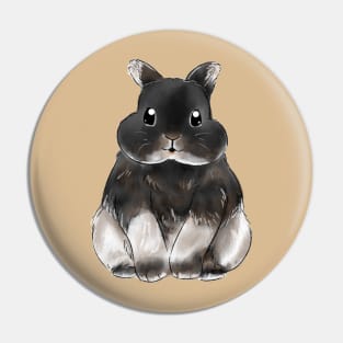 Bobby Netherland Dwarf Rabbit Watercolor Design Pin