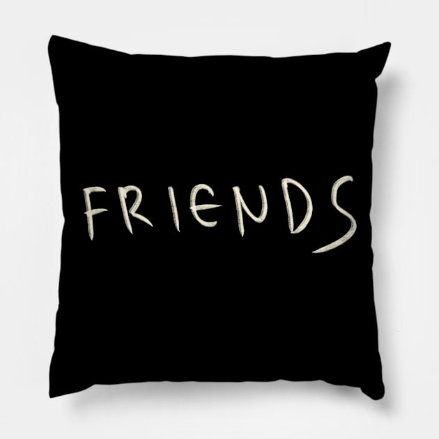 Hand Drawn Friends Pillow by Saestu Mbathi