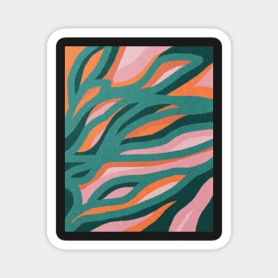 Abstract tropical leaves, Plant, Line art Magnet