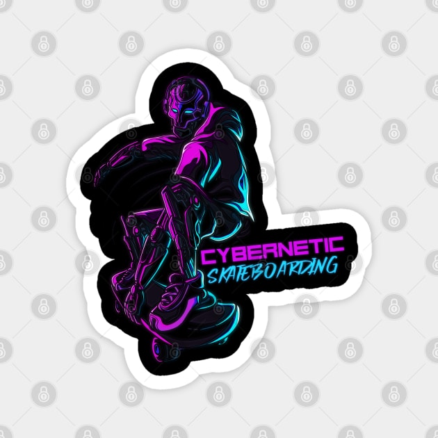 Cybernetic Skateboarding Magnet by Impulse Graphics