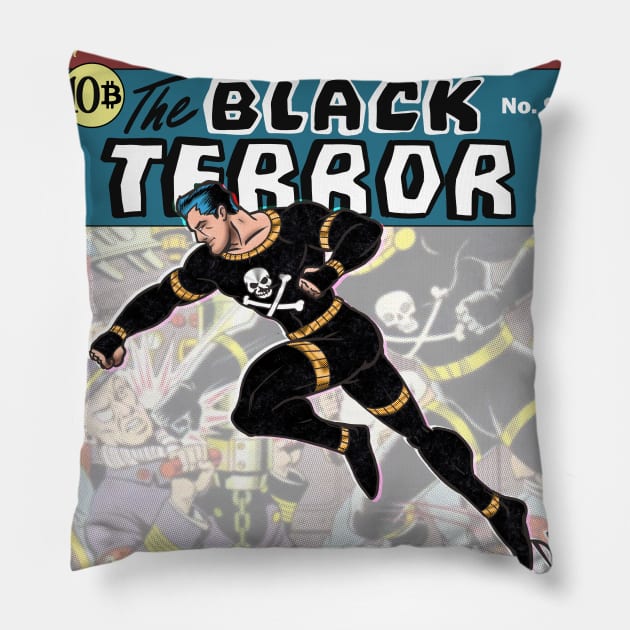 The Black Terror Pillow by Doc Multiverse Designs