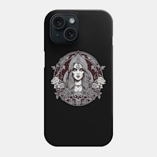 Dark Nun with her skull and Roses Phone Case