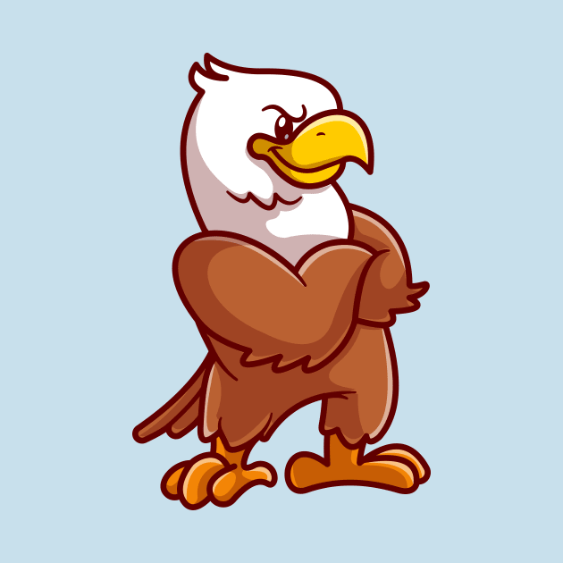 Cute Eagle Folding Arms Cartoon by Catalyst Labs