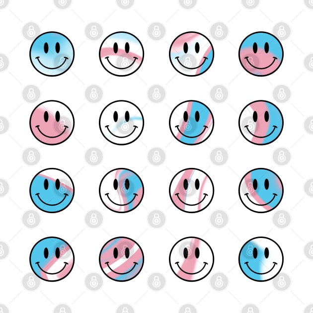 Mini Smiley Faces Bundle - Trans Pride by JuneNostalgia