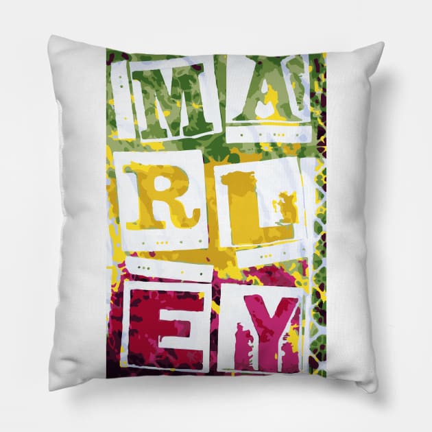 Marley Letters Graffiti Pillow by LionTuff79