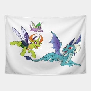 Ember & Thorax Flying (w/ Spike) Tapestry