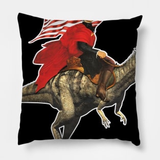 Funny Lincoln Riding Dino flag Pillow