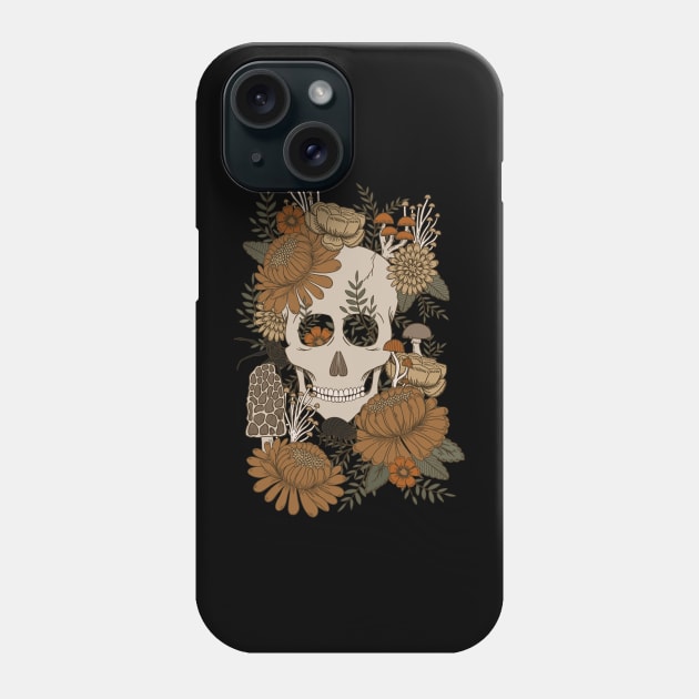 Autumn Skull Phone Case by latheandquill
