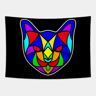 cat head in geometric style Tapestry