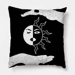 Witch Hand Sun Moon Selenelion Pillow