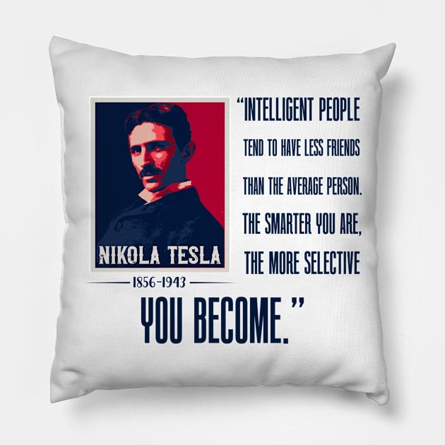 Nerd quote , quotes by Nikola Tesla Pillow by HomeCoquette