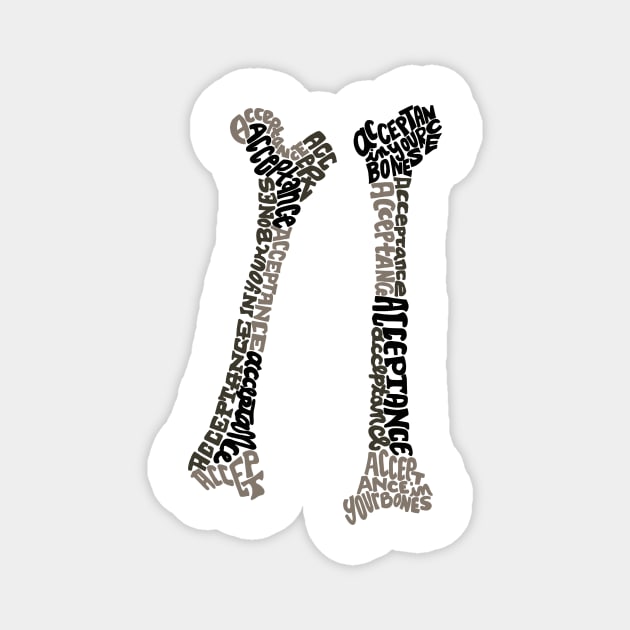 Acceptance in Your Bones Wordcloud Art Magnet by ErinaBDesigns