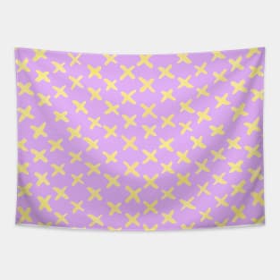 X stitches pattern - pink and yellow Tapestry