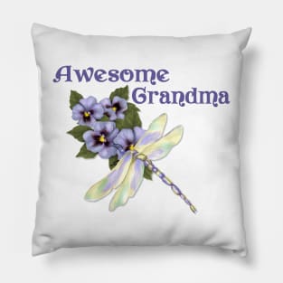 Purple Pansies for Awesome Grandma Pillow