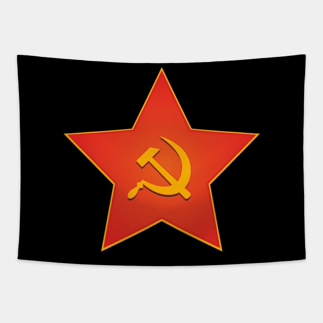 Red star with hammer and sickle Tapestry by FAawRay