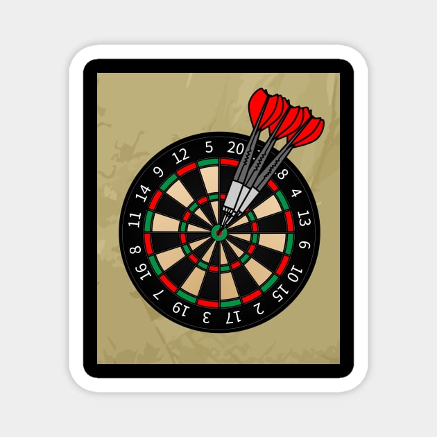 Dartboard Dart Player With Darts Arrows Magnet by flofin