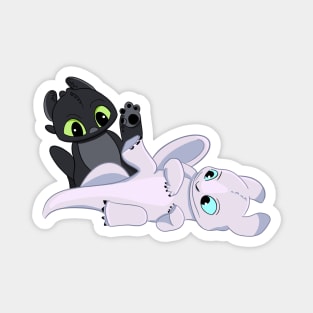 Cute baby dragons from cartoon How to train your dragon 3 night and light fury Magnet