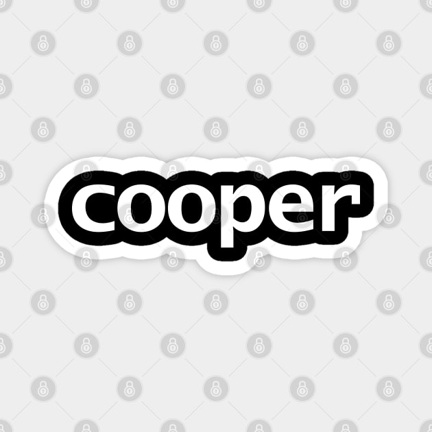 Cooper Minimal Typography White Text Magnet by ellenhenryart