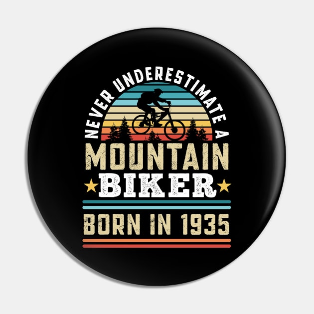 Mountain Biker born 1935 90th Birthday Gift MTB Pin by qwertydesigns