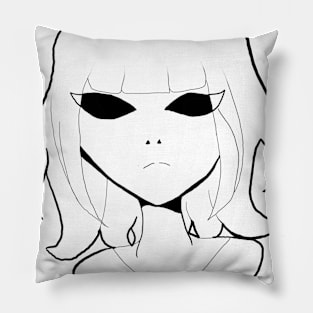 Space Girl - Black & White Pillow