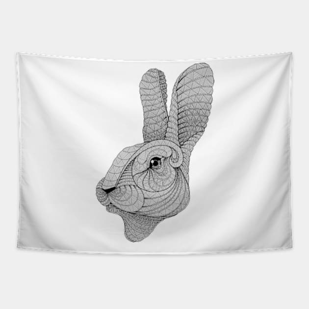 Rabbit head Tapestry by Nasitama