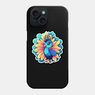 Peacock Bird Illustration Phone Case