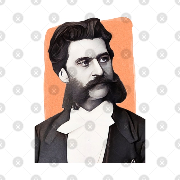 Austrian Composer Johann Strauss II illustration by Litstoy 