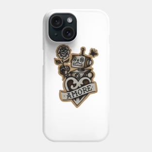 Vintage style tattoo design of retro robot. Phone Case