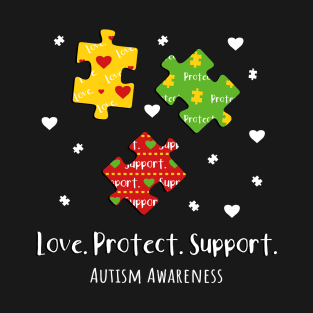 Autism Awareness Puzzles Protect T-Shirt