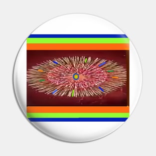 Exotic Fireworks Pattern on White Background Pin