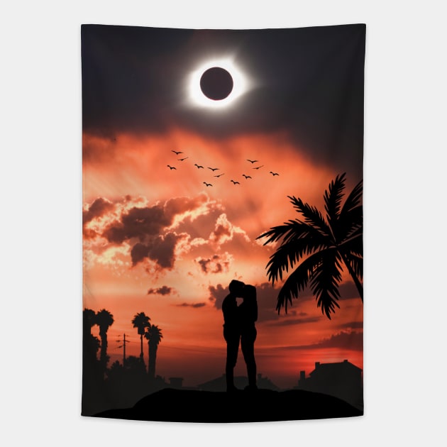 Eclipse Couple Tapestry by sherifarts